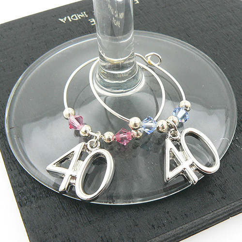 Wine Glass Charms 40th Wine Glass Charm Ruby Anniversary
