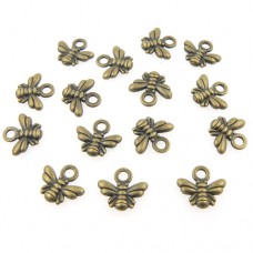 Bumble Bee Charms - Pack of 10 - Antique Gold Bumble Bee Charms - Pack of 10 - Antique Gold