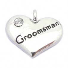 Wedding Heart Charm -  Groomsman