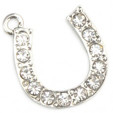Crystal Encrusted Horseshoe Charm