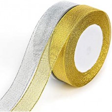Metallic Organza Ribbon - 12mm - Silver / Gold - From 10p per metre