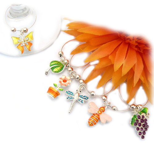 Summer Garden Party Wine Glass Charms Charm Supplies