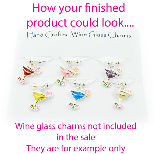 Wine Glass Charms Mounting Card and Cello Bags Packaging